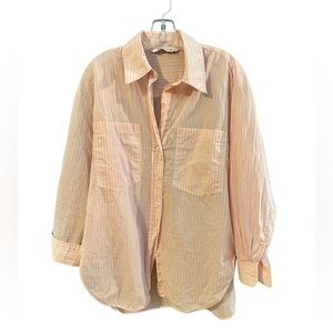 Pink striped Cotton button down